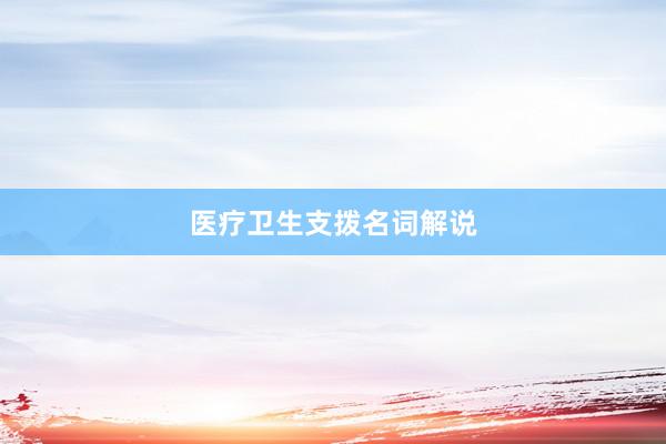 医疗卫生支拨名词解说