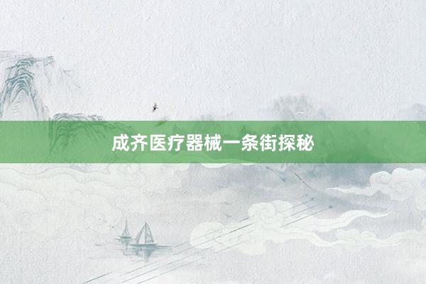 成齐医疗器械一条街探秘