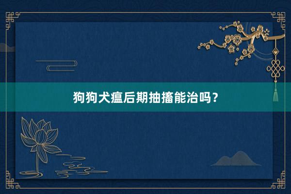 狗狗犬瘟后期抽搐能治吗？